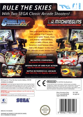 Gunblade NY & LA Machineguns - Arcade Hits Pack box cover back